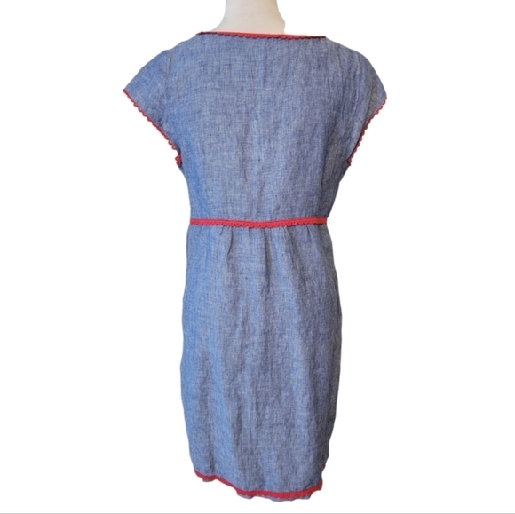 Boden Bea Embroidered Linen Shift Dress Size 6 Regular - Picture 6 of 6
